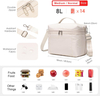 8L Medium Waterproof Insulated Lunch Bag, Double Zipper Leakproof Thermal Cooler Tote with Detachable Shoulder Strap for Daily Work & School