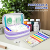 Portable Waterproof Pill Carry Bag with Reusable Transparent Weekly AM PM Medicine Pouches for Travel Daily Medication