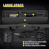 Padded Tactical Rifle Gun Bag, Water Resistant Molle Soft Long Firearm Case with Dual Pistol Pockets for Shooting Range Hunting Transport