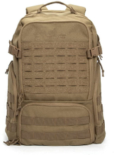 Laser Cut Molle Tactical Backpack Coyote Brown, Waterproof 600D Oxford Military Rucksack with Admin Organizer & Padded Laptop Compartment for Outdoor Work Travel