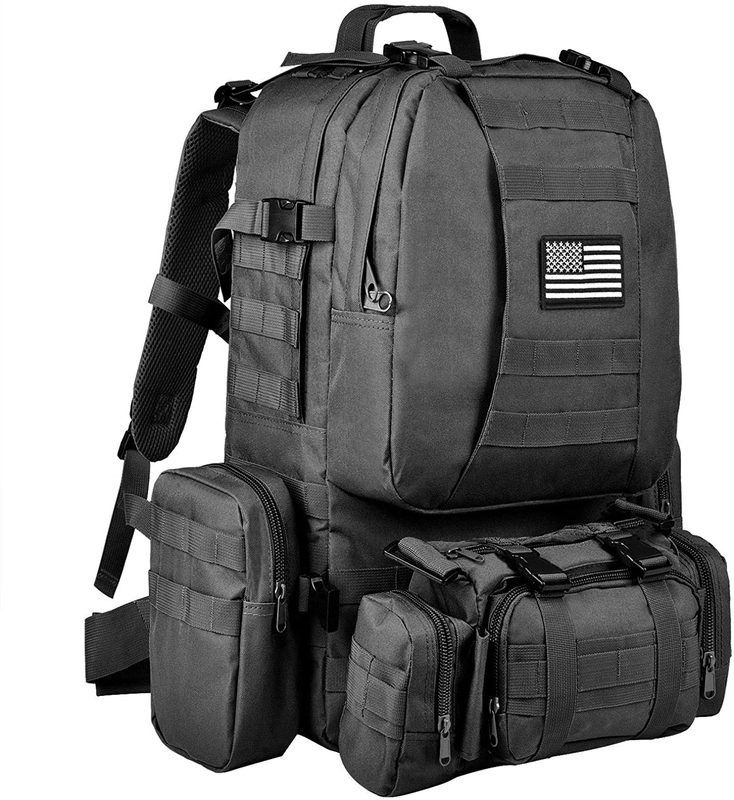 45L Hydration Compatible Tactical Backpack, Water Resistant Molle Military Rucksack for Hiking Hunting Travel