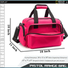 Pink Tactical Gun Range Bag, 6 Pistol Magazine Slots Padded Handgun Storage Duffle Bag for Shooting Range Transport