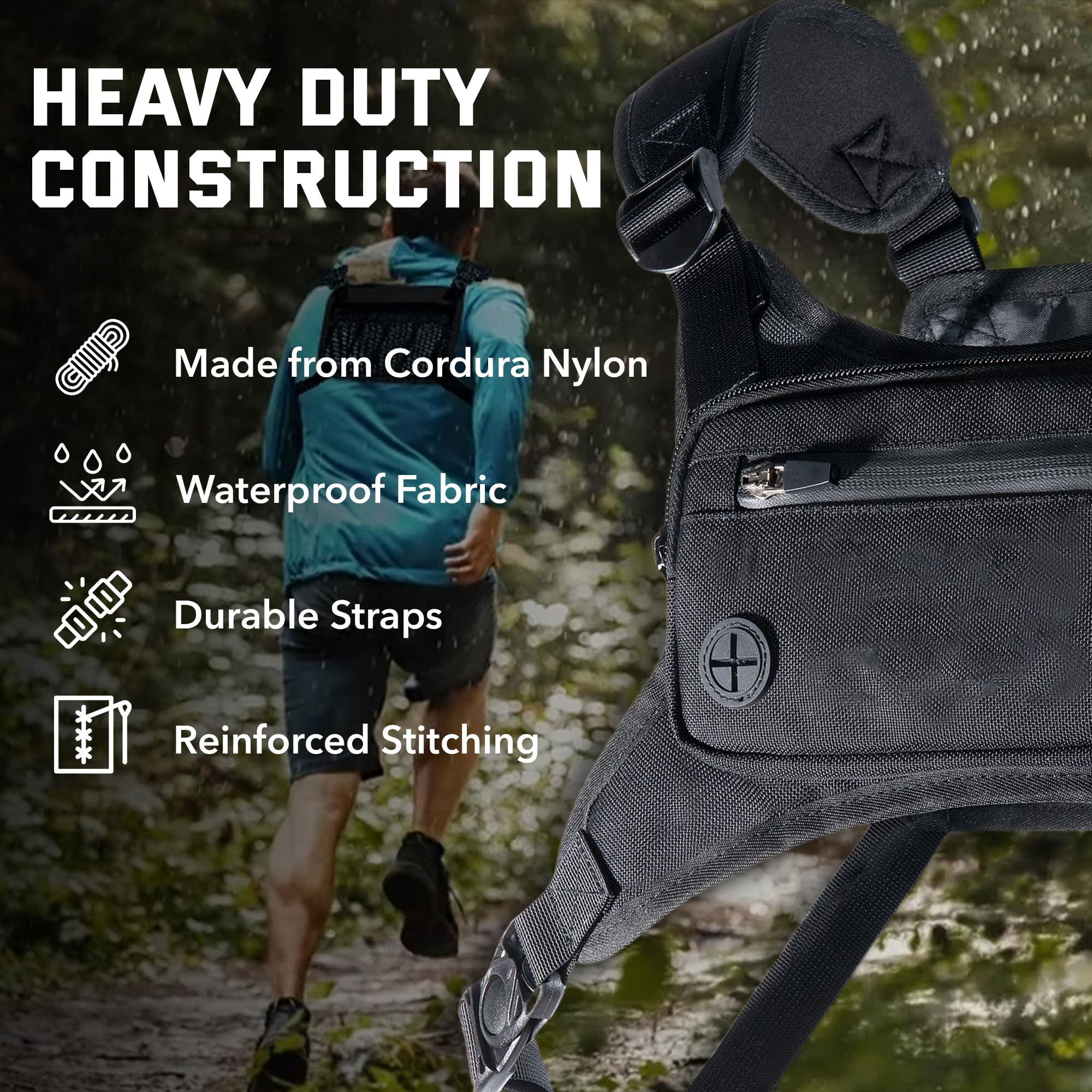 Water Resistant Chest Pack Running Vest for Workouts Running Phone Holder Extra Storage Lightweight Running Pack
