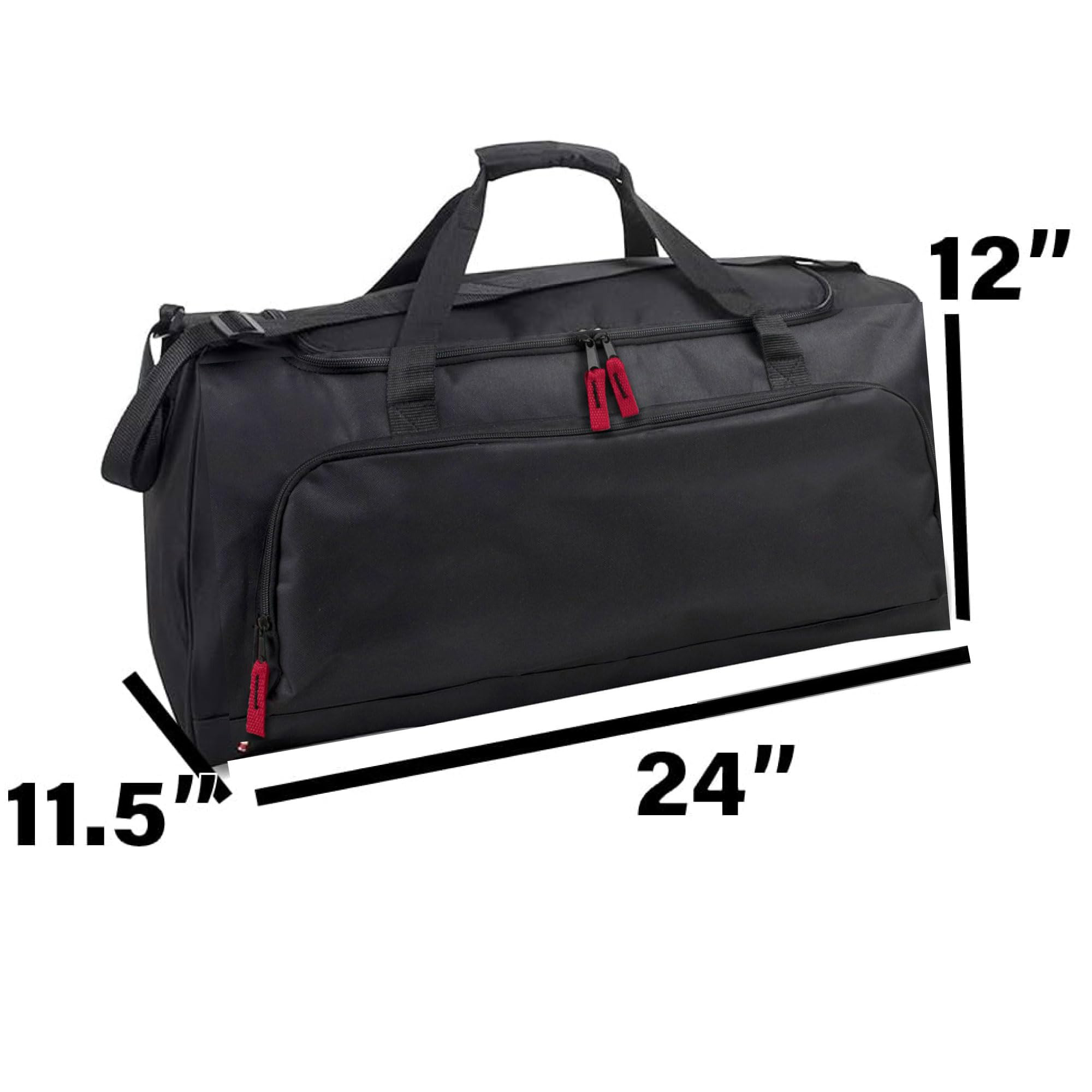 24 Inch Large Capacity Sports Travel Duffle Bag, Water Repellent Gym Carry Bag with Reinforced Handles & Adjustable Shoulder Strap