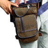 Vintage Waxed Canvas Leg Bag, Military Thigh Pack, Crossbody Waist Pouch with Adjustable Strap