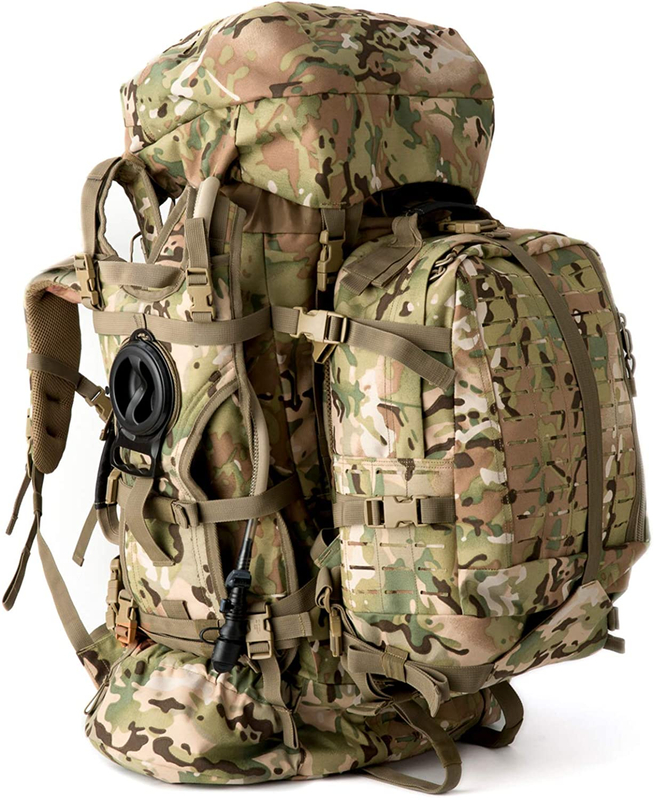 2-in-1 Detachable Modular Tactical Backpack System, Multicam Combo Pack with Main Rucksack, Assault Daypack & 3L Hydration Bladder, MOLLE Backpack for Field Expedition, Hiking & Survival