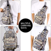 Camouflage Tactical Sling Bag, Lightweight MOLLE Crossbody Chest Backpack, Water Resistant EDC Shoulder Pack for Hunting Hiking Fishing Shooting Outdoor Daily Carry