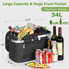34L Collapsible Insulated Cooler Basket, Foldable Aluminum Frame Leakproof Thermal Cooler Bag for Picnic, Beach, Camping & Grocery
