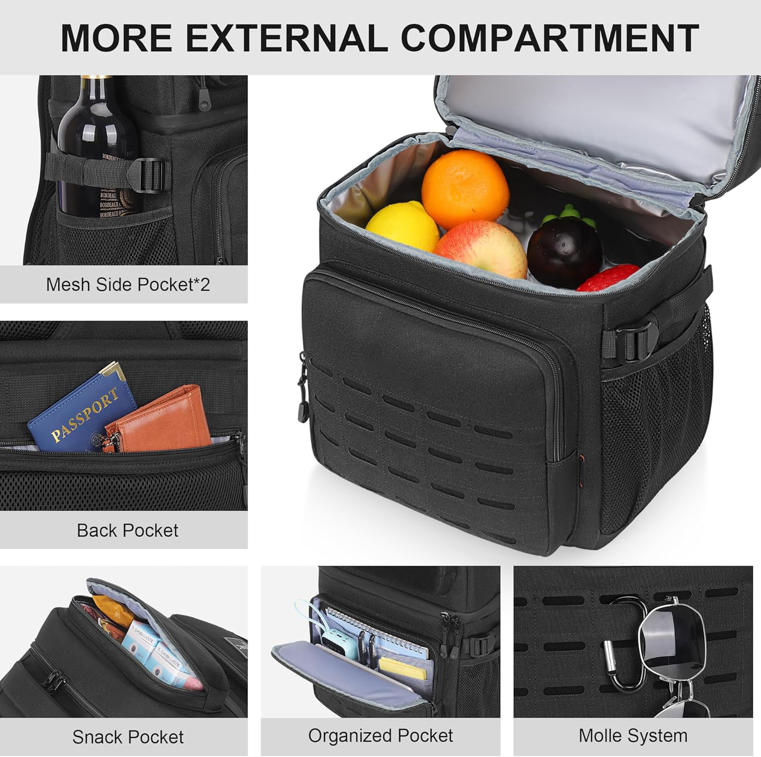 25L Dual Layer Cooler Backpack, Seamless Leakproof Insulated Thermal Backpack with 12 Hours Cold Retention for Outdoor Camping Fishing Beach Picnic