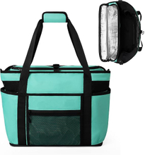 2-in-1 Dual Layer Insulated Cooler Tote Bag, Water Resistant Large Capacity Thermal Beach Bag for Picnic, Travel, Grocery Shopping