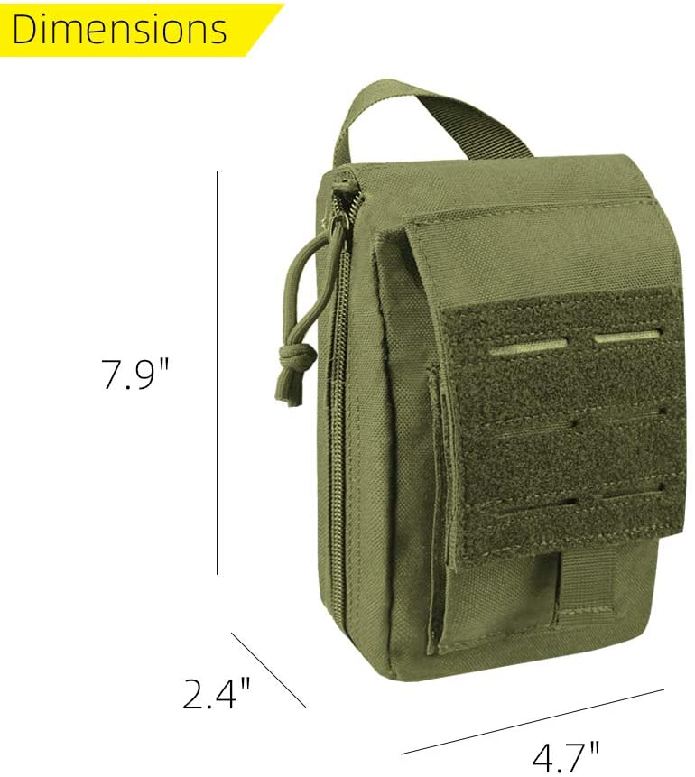 Rip-Away IFAK Medical Pouch, MOLLE Tactical First Aid Kit Bag, Detachable Emergency Trauma Utility Pack for Outdoor, Hunting, Shooting & Military Gear