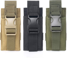 Tactical Single Mag Pouch, Universal MOLLE Magazine Holder with Quick Release Buckle, Durable Nylon Pistol Rifle Mag Carrier for Shooting, Hunting, Tactical Gear