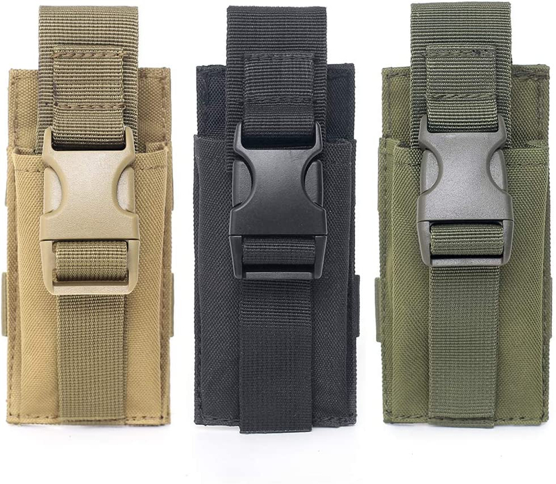 Tactical Single Mag Pouch, Universal MOLLE Magazine Holder with Quick Release Buckle, Durable Nylon Pistol Rifle Mag Carrier for Shooting, Hunting, Tactical Gear
