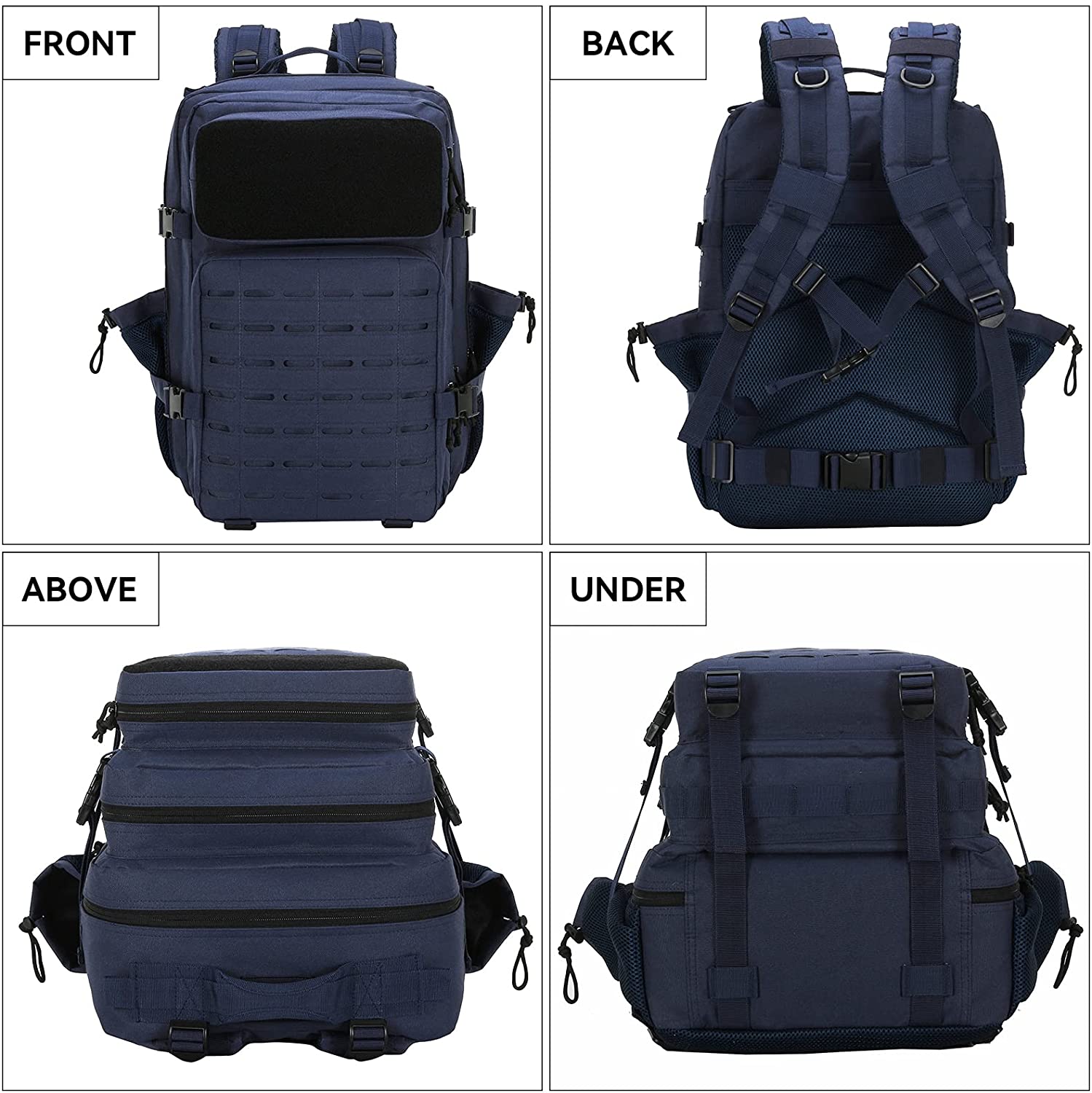 45L Waterproof Tactical Backpack, Large Capacity MOLLE Military Rucksack with Multi Compartments