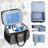 Large Double Layer Medicine Storage Bag, Portable Empty Family Pill Organizer with Multi Pockets for Home & Travel Medication Storage