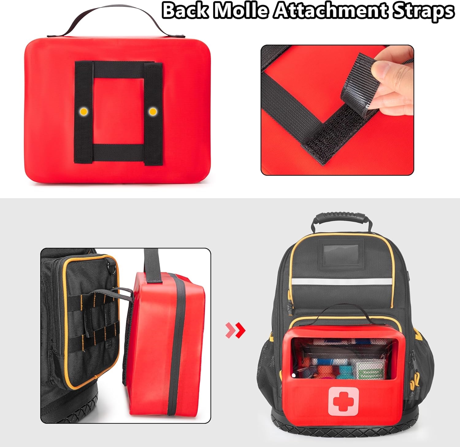 Waterproof Hard Case Medicine Storage Bag, Clear View Empty First Aid Organizer for Household & Outdoor Emergency