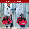 Waterproof Double Layer EMT First Aid Bag, Multi-Pocket Empty Medical Organizer with Lockable Zippers & Night Reflective Strips