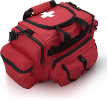 Professional Large Capacity EMT First Aid Trauma Bag | Multi-Pocket Water Resistant Medical Organizer with Medical Cross Logo