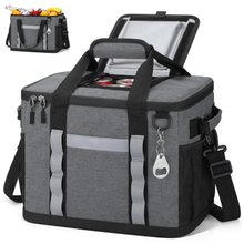 23L Large Insulated Cooler Bag, Lightweight Soft Cooler Holds 35 Cans with Reflective Strip & Built-in Bottle Opener for Outdoor Camping Fishing Beach Picnic