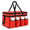 23 Inch Large Insulated Pizza Delivery Bag, Foldable Waterproof Thermal Food Transport Tote with 4 Adjustable Cup Holders for Catering & Food Delivery Business