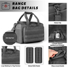 Tactical Range Bag, Multi-Compartment Handgun Shooting Gear Duffle Bag with MOLLE Panel, Padded Firearm Carry Bag with Detachable Shoulder Strap for Shooting Range, Hunting & Tactical Storage
