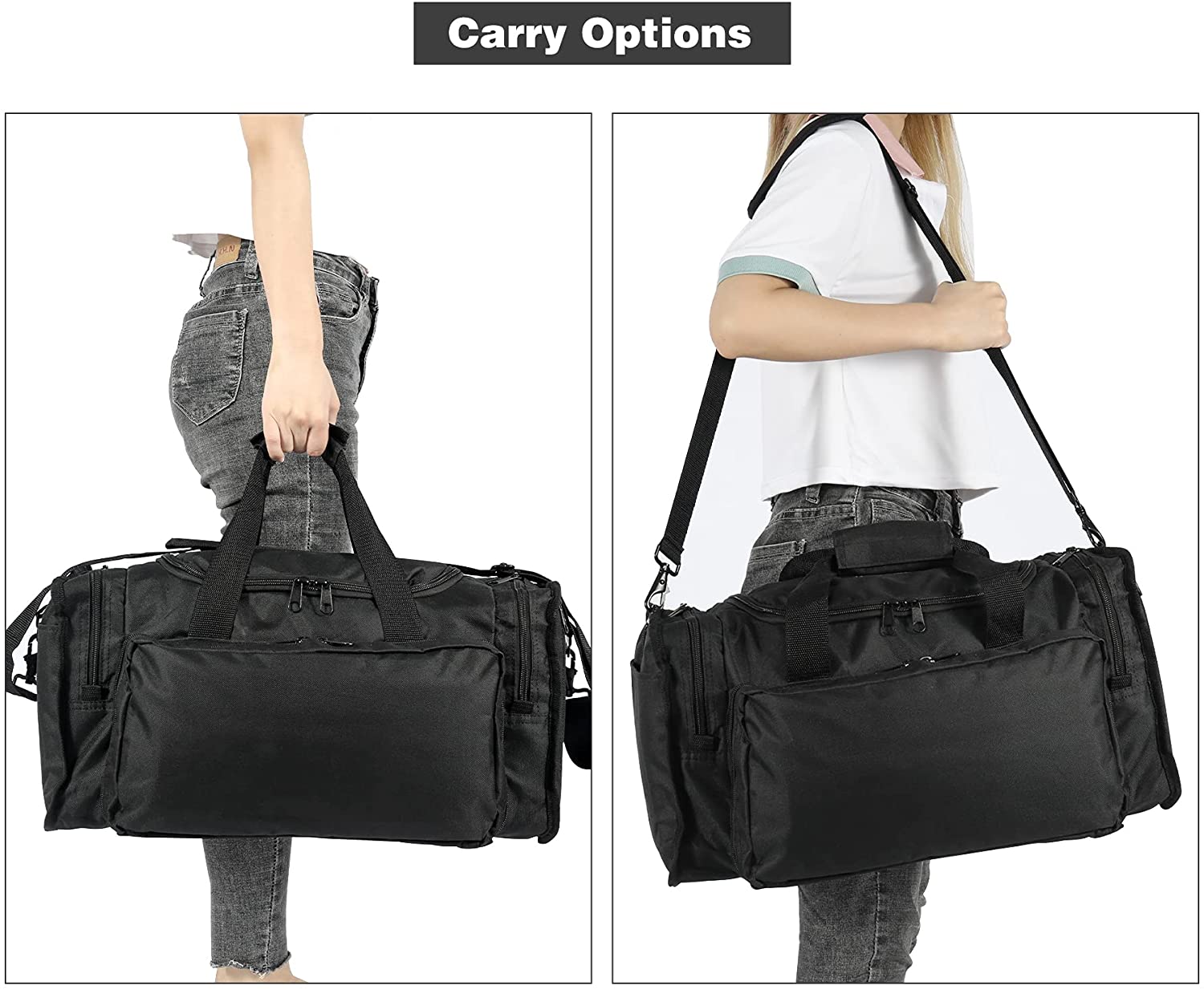 34L Large Tactical Duffle Bag, Water Resistant Heavy Duty Gym Duffel with Detachable Shoulder Strap