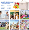 8L Medium Waterproof Insulated Lunch Bag, Double Zipper Leakproof Thermal Cooler Tote with Detachable Shoulder Strap for Daily Work & School