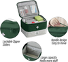 Lockable First Aid Storage Bag, Large Capacity Portable Household Medical Organizer with Mesh Lid Pocket & Carry Handle