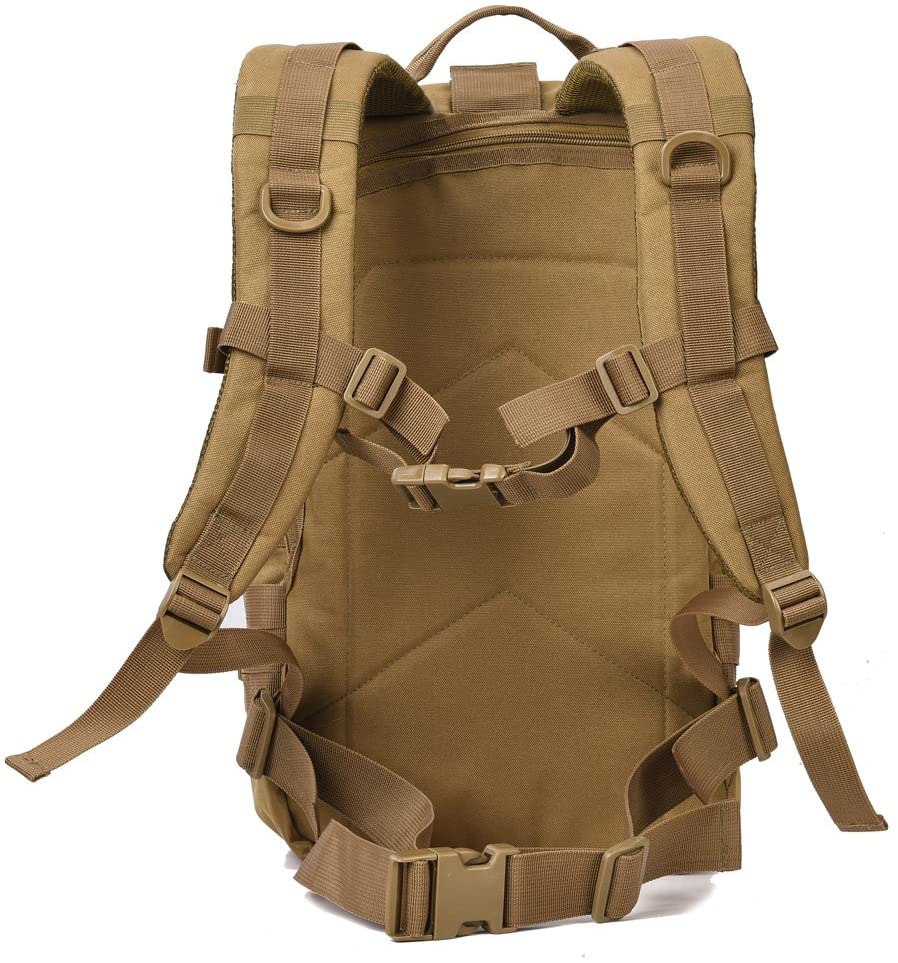 42L Coyote Brown Tactical Backpack, Anti-Slip Stable Strap Design Water Resistant Molle Assault Rucksack for Outdoor Hunting Camping Hiking
