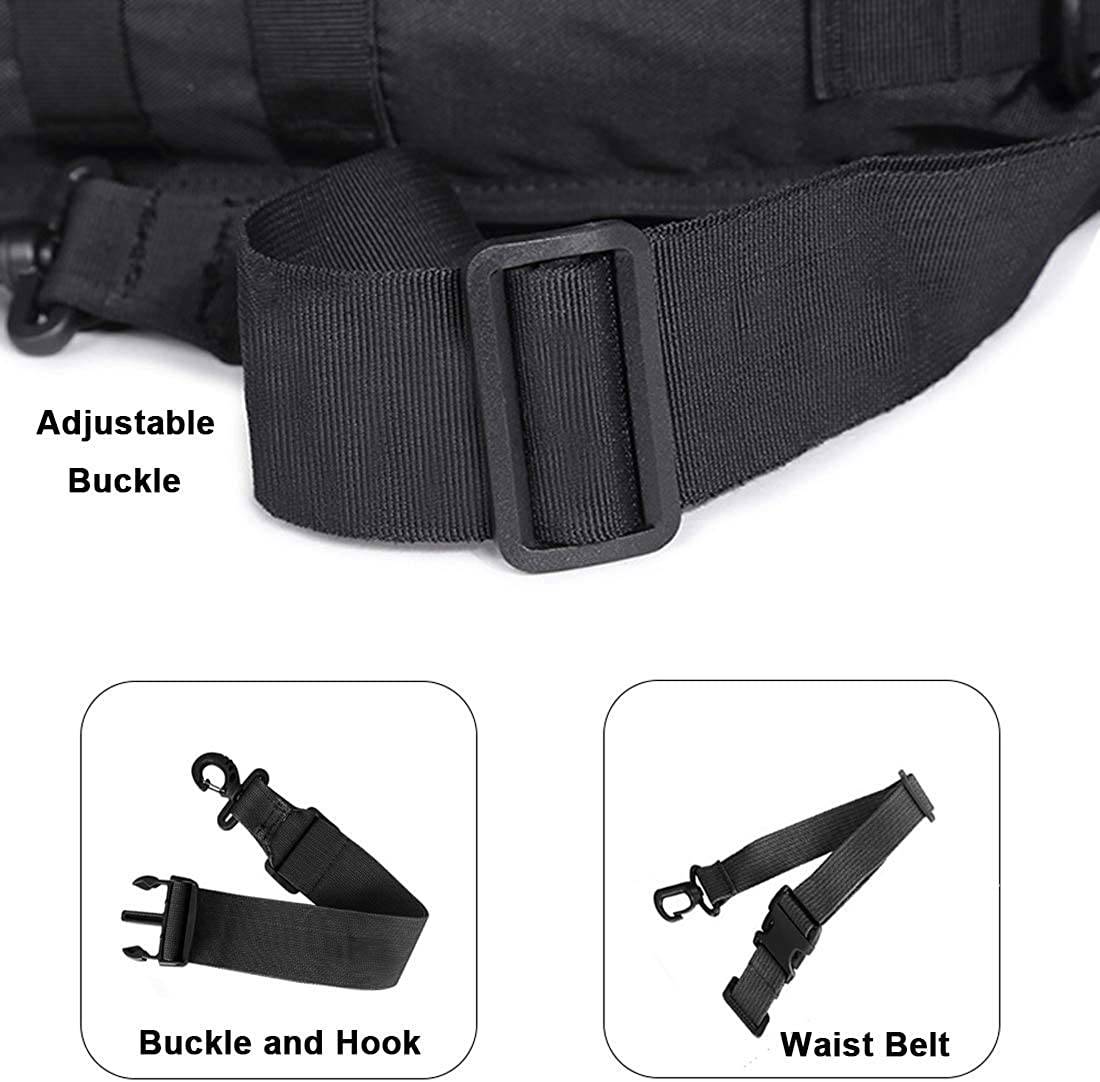 20L Camo Tactical Sling Crossbody Bag, Molle Webbing Single Shoulder Chest Pack with Padded Back for Outdoor Hunting Fishing Daily EDC