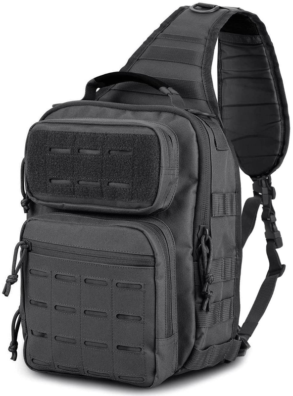 Military Tactical Sling Bag, 600D Oxford Molle EDC Crossbody Chest Backpack with Padded Strap for Hunting Hiking Fishing Daily Carry