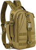 Water Resistant Tactical Fishing Sling Pack, Multi-Pocket Crossbody Chest Bag with Rod Holder for Fishing Hunting