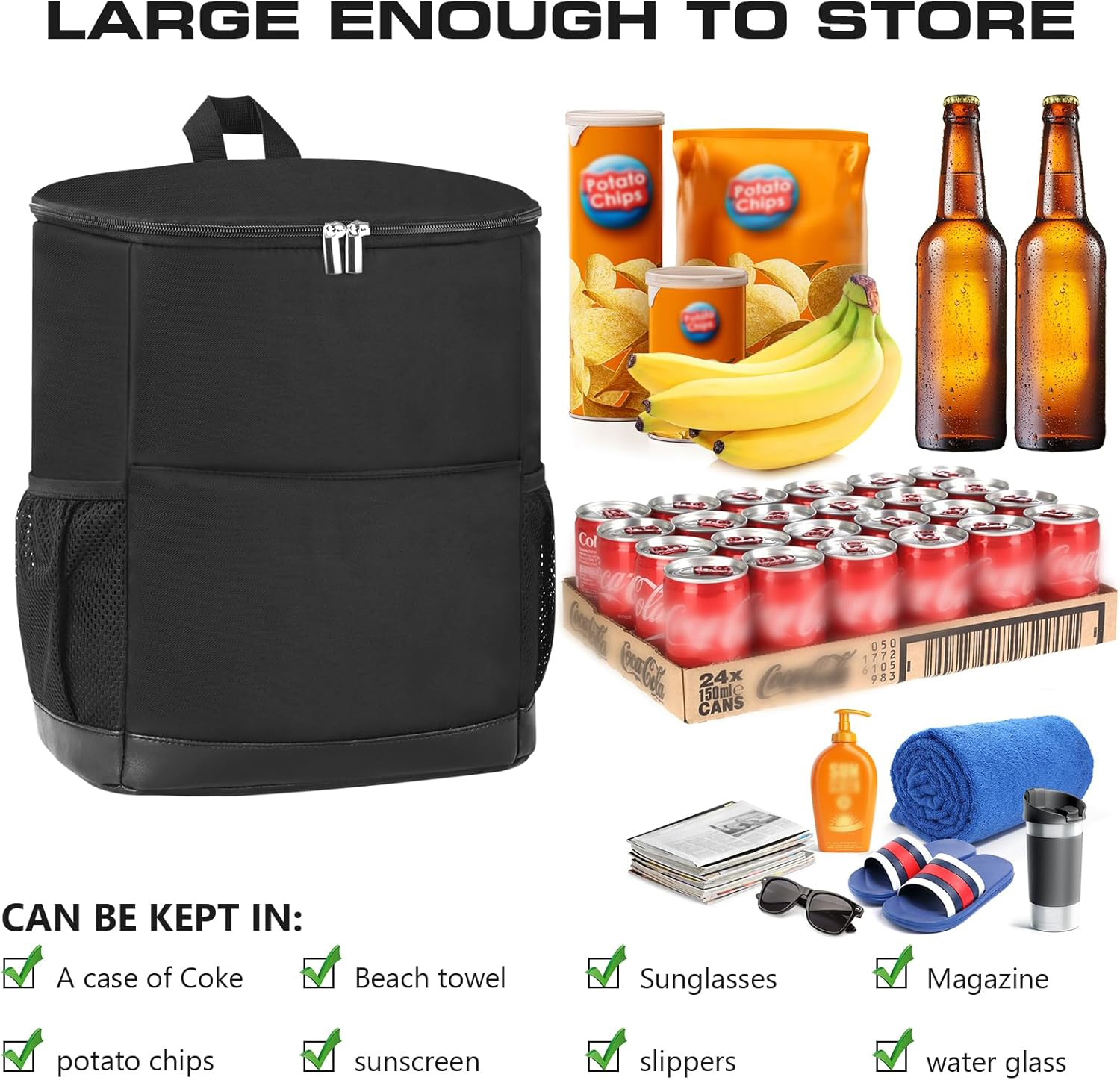 Outdoor Leak Proof Backpack Cooler Waterproof Lightweight Cooler Bag for 12h Hot/Cold Retention Insulated Cooler Backpack