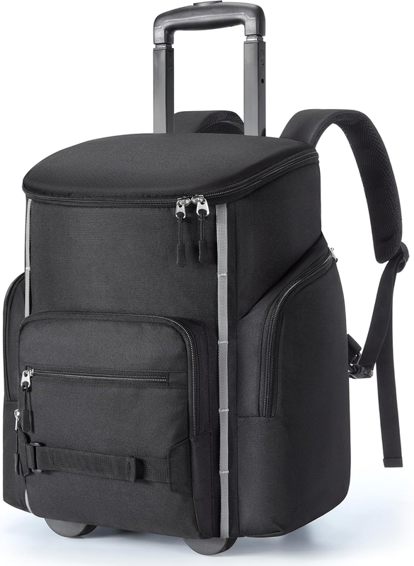 Rolling Cooler Backpack Leakproof Waterproof Insulated Beach Cooler with Wheels and Handle Outdoor