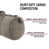 Heavy Duty Canvas Gym Duffle Bag, Natural Water Resistant Cylindrical Travel Carry Bag with Dual Handles & Detachable Strap