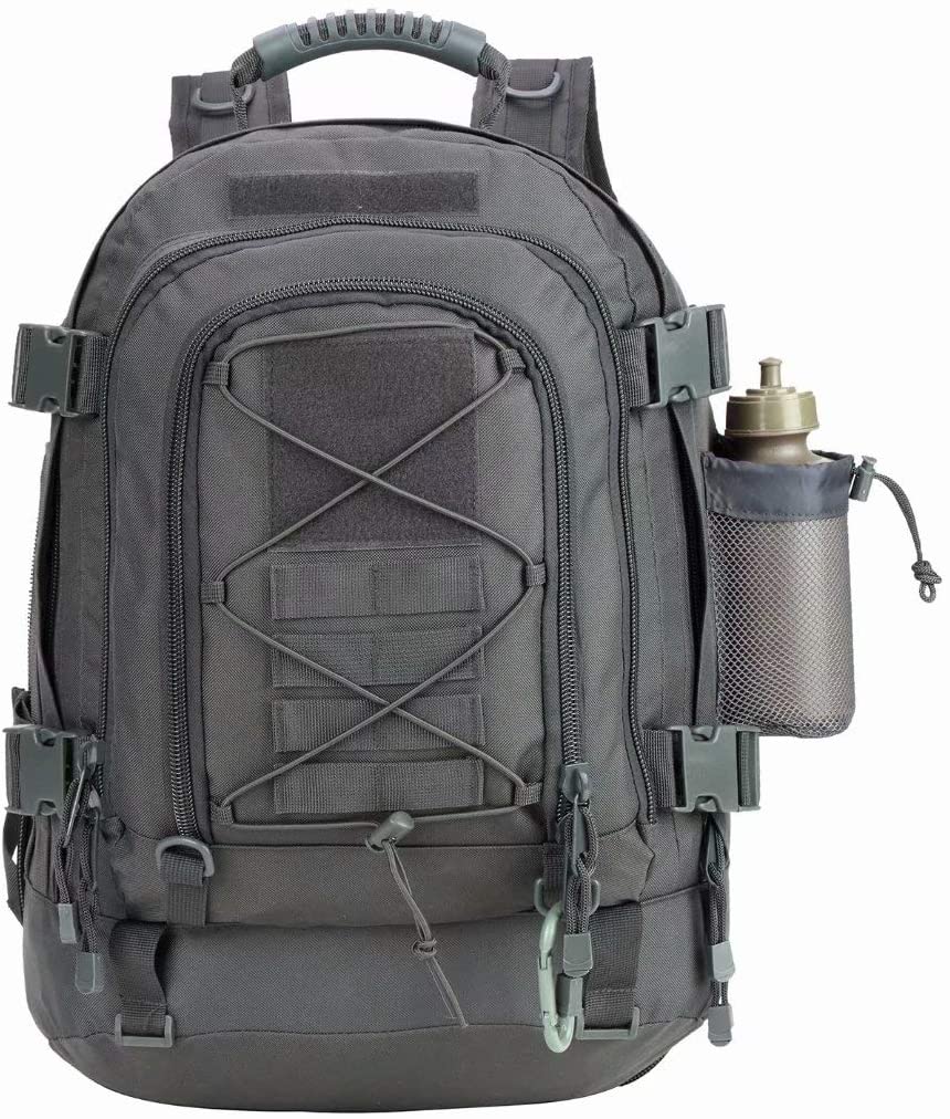 Expandable Tactical Backpack, Adjustable Capacity Military Backpack with Water Bottle Holder, Modular EDC Pack for Hiking, Camping, Hunting & Daily Outdoor Use