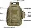 Expandable Military Tactical Backpack, Adjustable Capacity MOLLE Rucksack, Water Resistant Outdoor Daypack for Hiking, Camping, Hunting & Tactical Training
