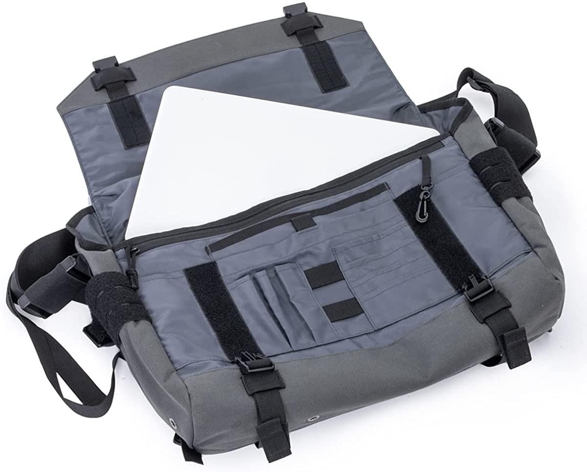 Tactical Laptop Messenger Bag, 16.5 Inch Water Resistant Crossbody Shoulder Bag with MOLLE Panel, Multi-Pocket EDC Work Satchel Bag for Office Travel Outdoor
