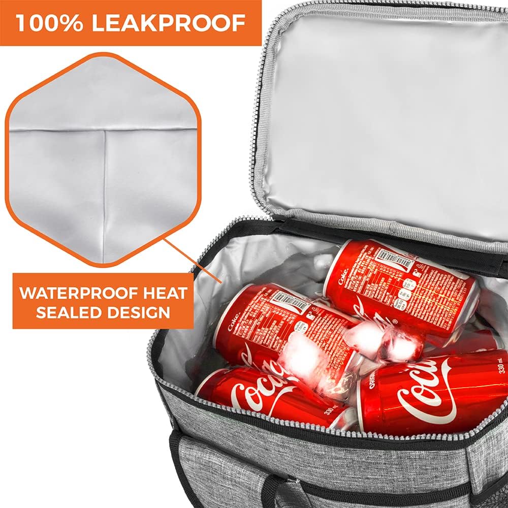 11L Large Capacity Insulated Lunch Bag, Leakproof Water Resistant Portable Cooler Tote with Detachable Shoulder Strap for Daily Work & Outdoor Picnic