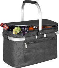 34L Collapsible Insulated Cooler Basket, Foldable Aluminum Frame Leakproof Thermal Cooler Bag for Picnic, Beach, Camping & Grocery