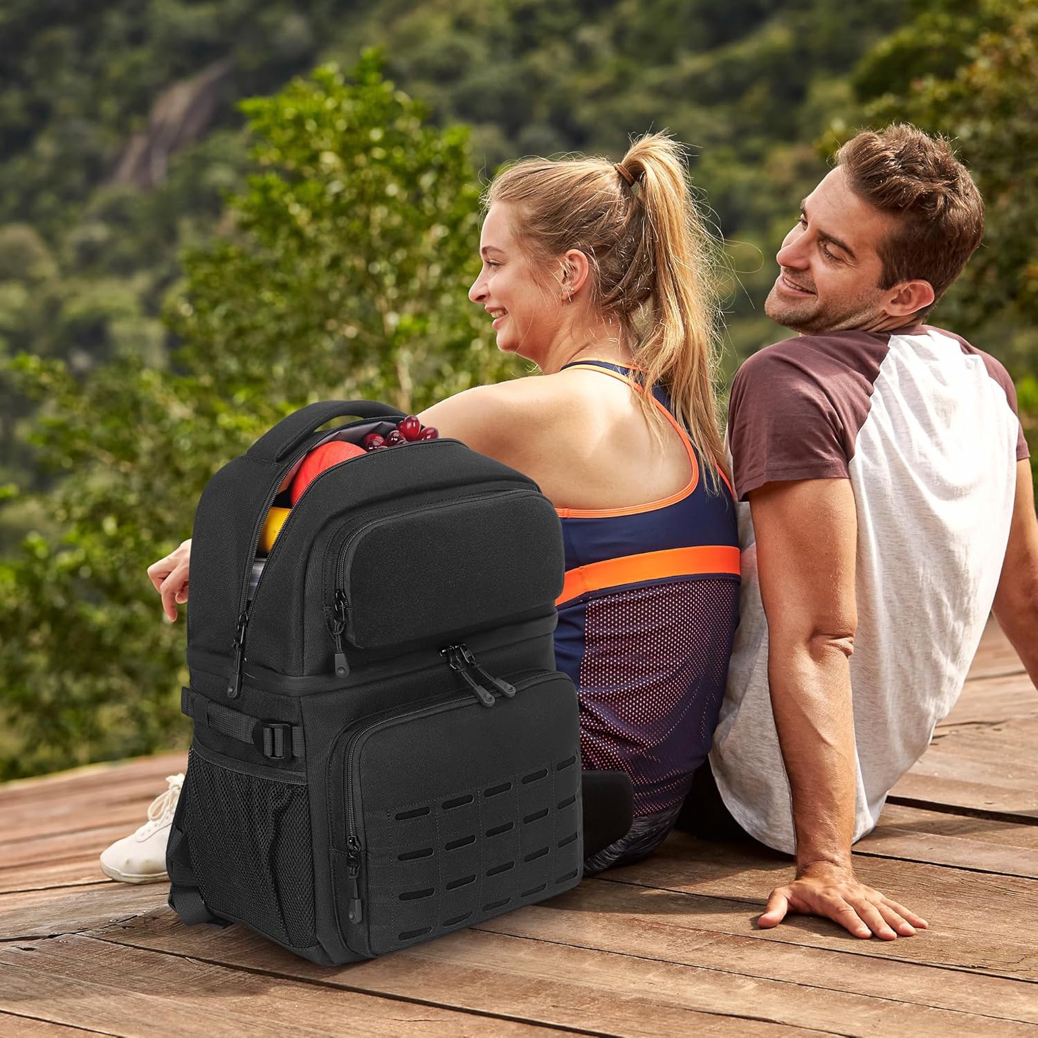 25L Dual Layer Cooler Backpack, Seamless Leakproof Insulated Thermal Backpack with 12 Hours Cold Retention for Outdoor Camping Fishing Beach Picnic
