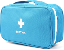 Lightweight Blue First Aid Bag, Waterproof Portable Empty Emergency Medical Organizer with Stitched Medical Cross Logo