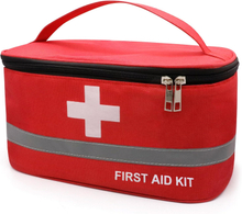 Compact Lightweight First Aid Bag, Reflective Strip Portable Empty Emergency Medical Organizer for Travel & Outdoor Camping