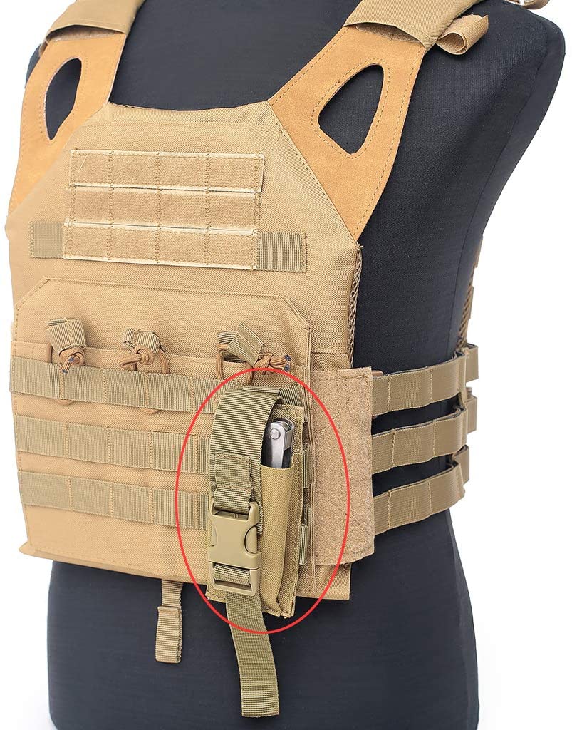 Tactical Single Mag Pouch, Universal MOLLE Magazine Holder with Quick Release Buckle, Durable Nylon Pistol Rifle Mag Carrier for Shooting, Hunting, Tactical Gear