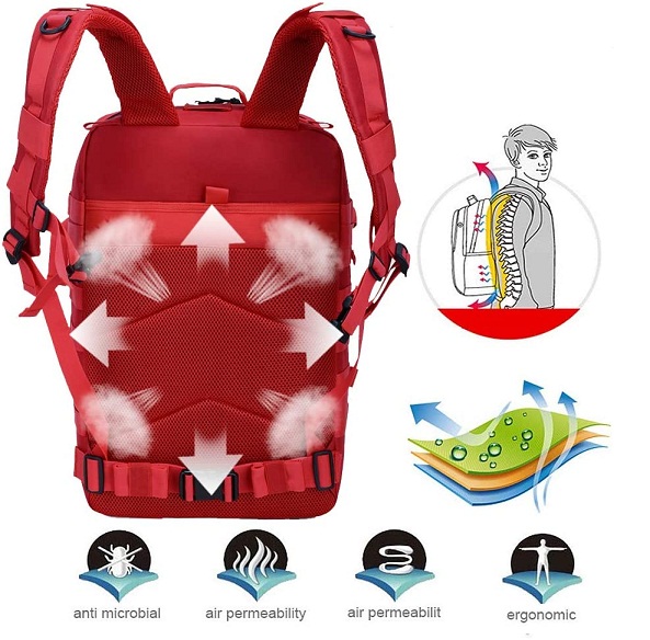 45L Large Capacity Tactical Backpack, 900D Waterproof Oxford Military Backpack