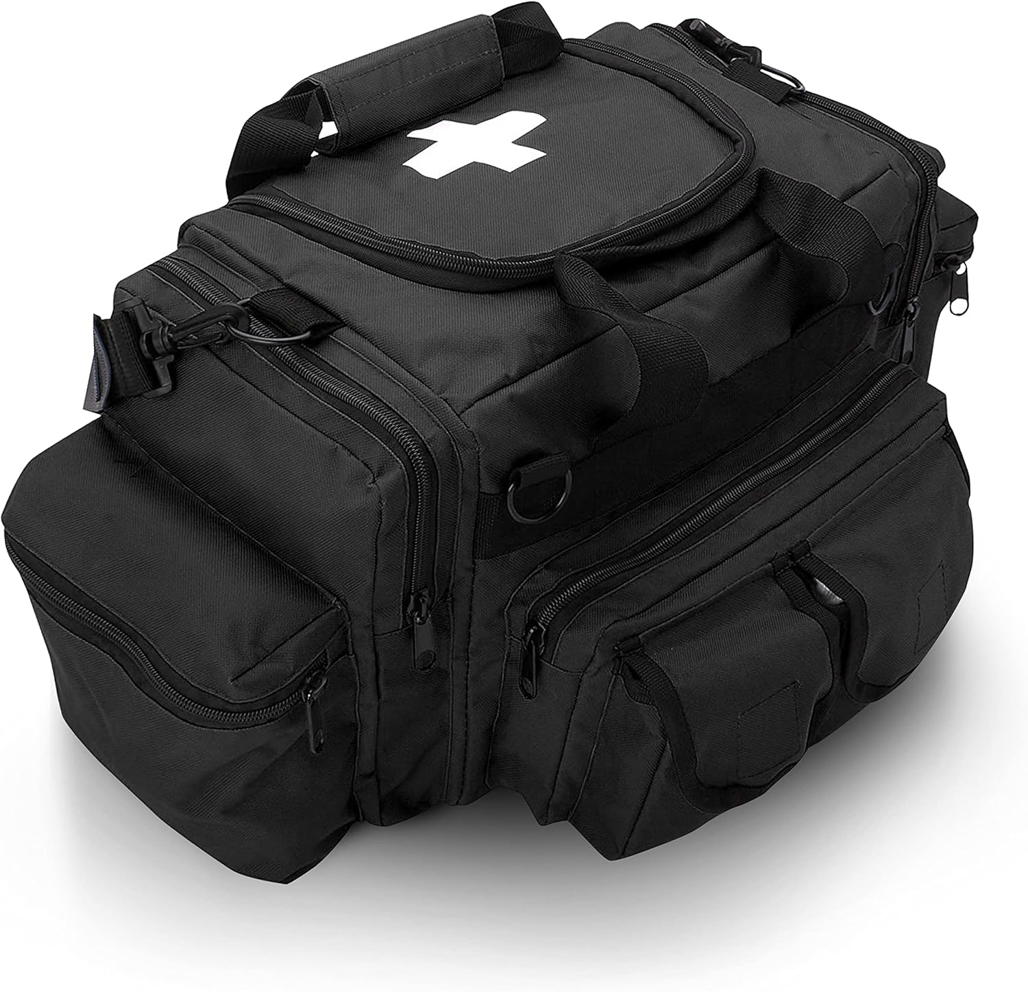Professional Large Capacity EMT First Aid Trauma Bag | Multi-Pocket Water Resistant Medical Organizer with Medical Cross Logo