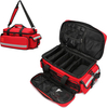 Reflective EMT First Aid Responder Bag, Empty Multi-Compartment Medical Carry Bag with Removable Dividers for Rescue & Household Use