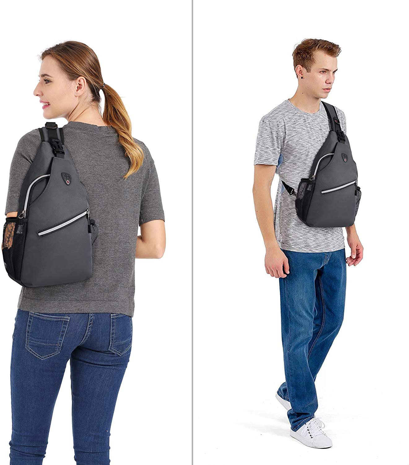 Tactical Sling Backpack with Concealed Carry Holster, 12 Inch MOLLE Chest Crossbody Bag with Free American Flag Patch for Shooting, Hunting, Daily EDC & Outdoor Travel