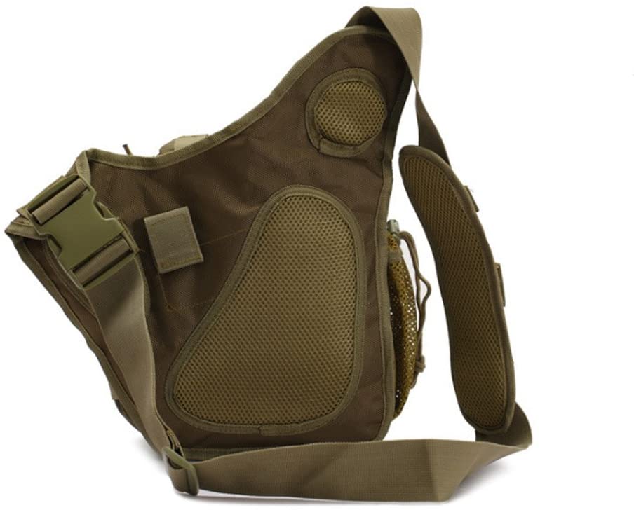 Tactical Sling Messenger Bag, Multi-Pocket MOLLE Crossbody Shoulder Pack, Water Resistant Utility Camera Gear Bag for Outdoor Shooting, Hiking, Fishing & Daily EDC