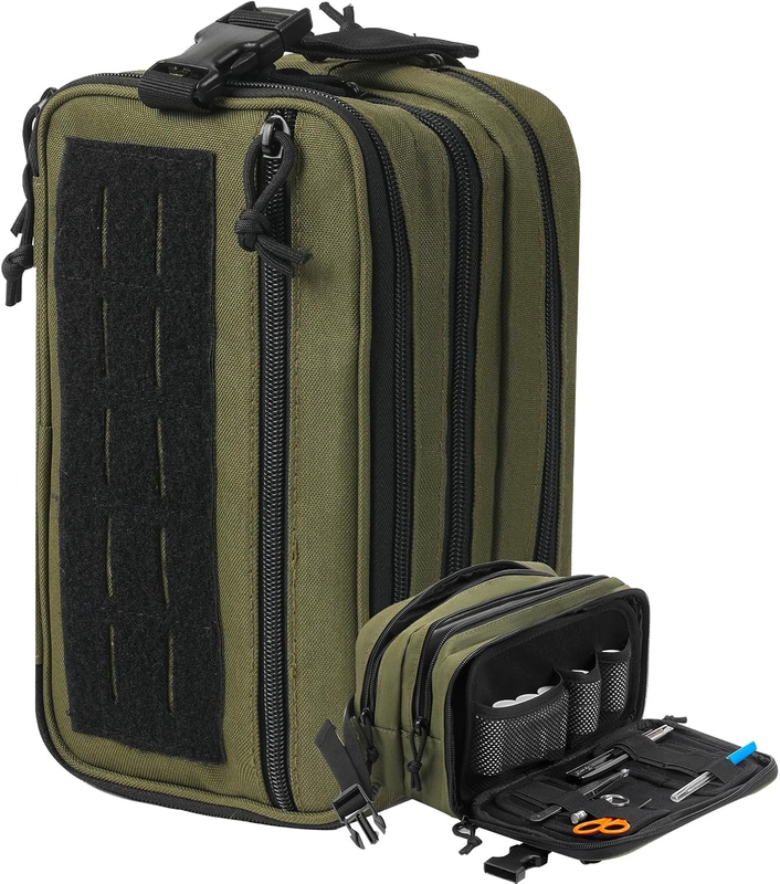 1000D Military Tactical Utility Bag, Laser Cut MOLLE Portable Multi-Compartment Organizer for Outdoor Medical Gear & Travel Essentials